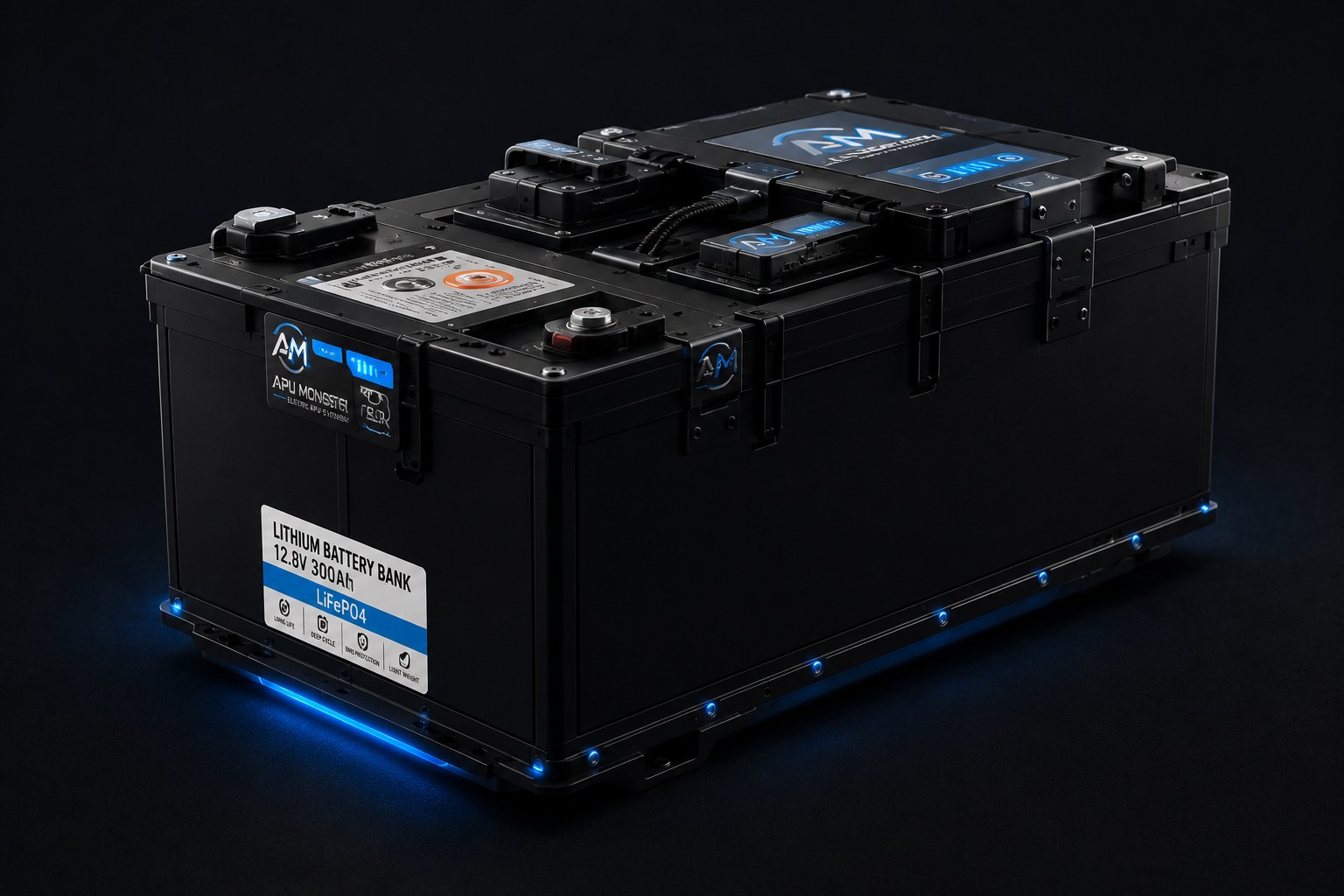APU Monster lithium battery bank and BMS components